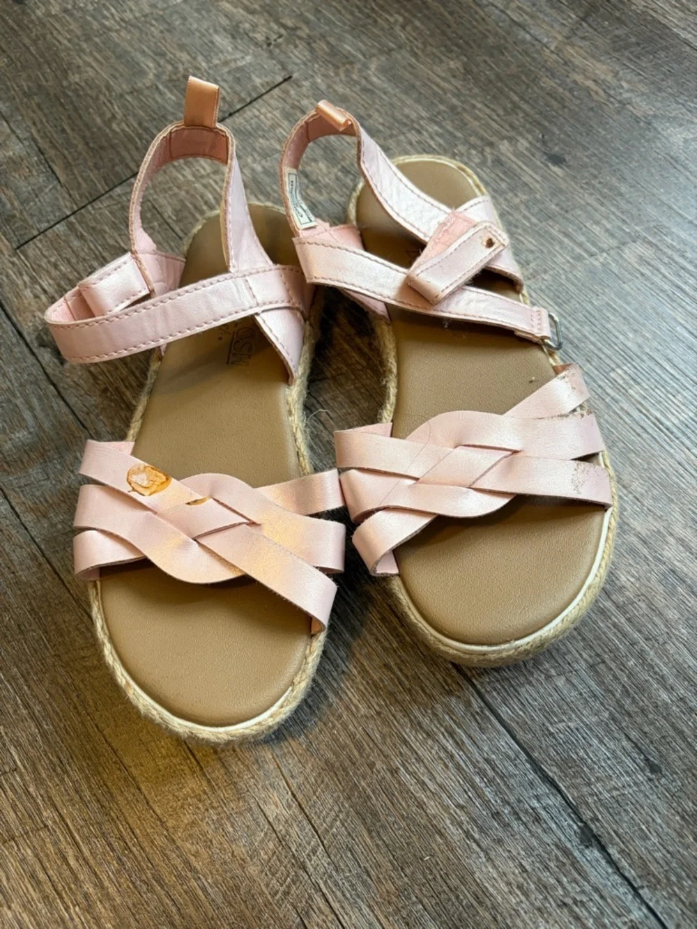 🌸 $10 SALE 🌸 Oshkosh Girls' Pink Strappy Espadrille Sandals size 13c